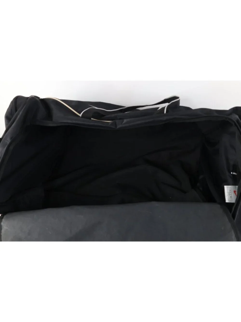 Vtg 90s Nike Distressed Travis Scott Big Swoosh Duffel Bag Carry On Black Large
